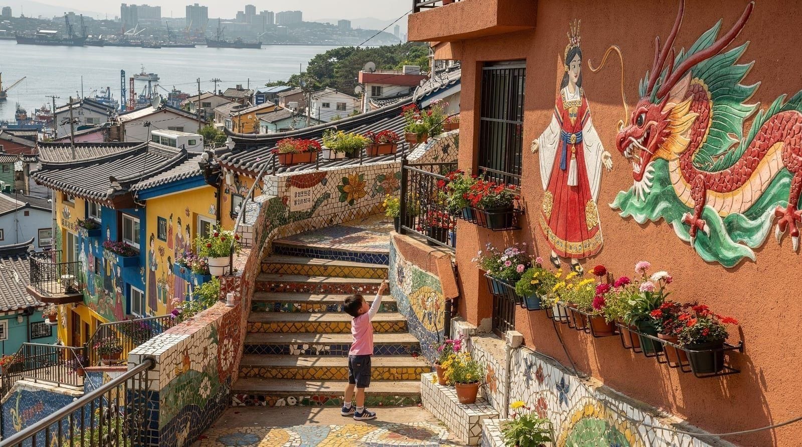 Village de conte de fées de Songwol-dong : le quartier de fresques d'Incheon