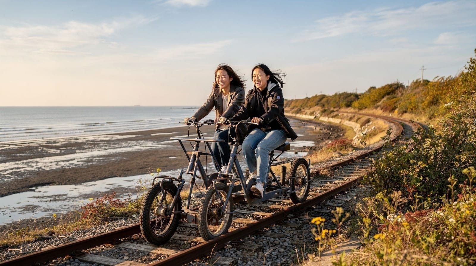 Rail bike de Yeongjongdo : pédaler le long de la côte de la mer Jaune